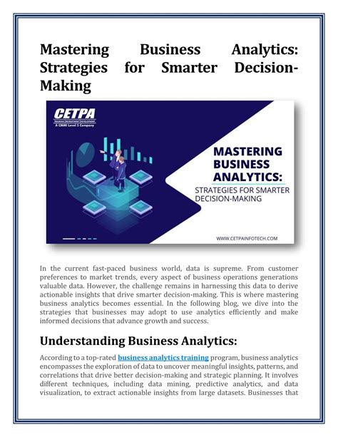 PPT - Mastering Business Analytics Strategies for Smarter Decision ...