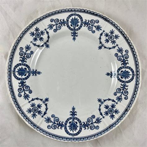 Malmaison De Gien French Faïence Blue On White Ironstone Dinner Plate