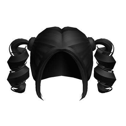 Curly Swoop Drop Back Pigtails Hair Black Roblox Item Rolimon S