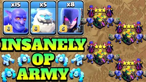 Best Th14 Ice Golem Bowitch Attack Strategy 2022 5 Golem 15 Bowler