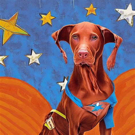 Vizsla Dressed Up In Silly Costumes Like A Superhero Or A Cowboy