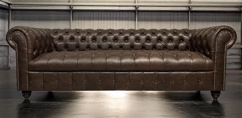 Sofas De Cuero Chesterfield Respaldo Recto Cl Sico Capiton Ingles