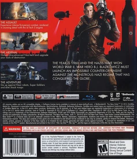 Wolfenstein The New Order 2014 Box Cover Art Mobygames