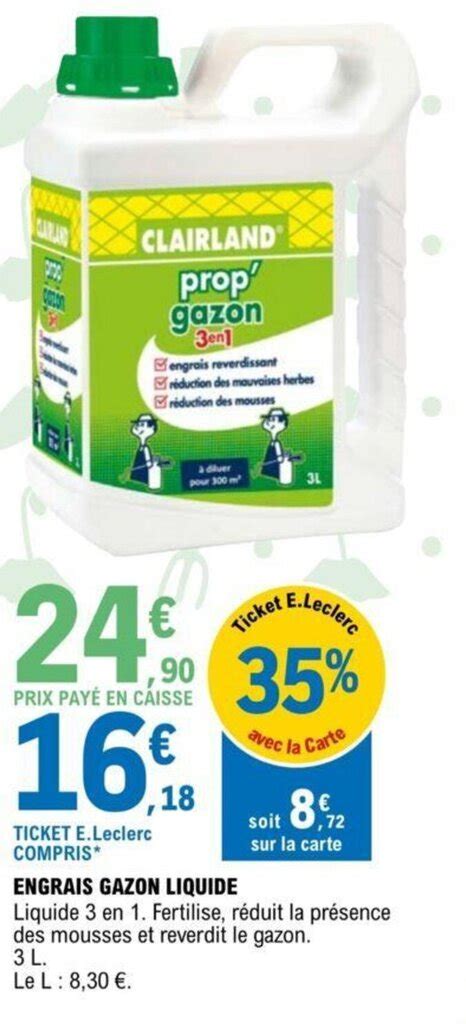 Promo Engrais Gazon Liquide Chez E Leclerc