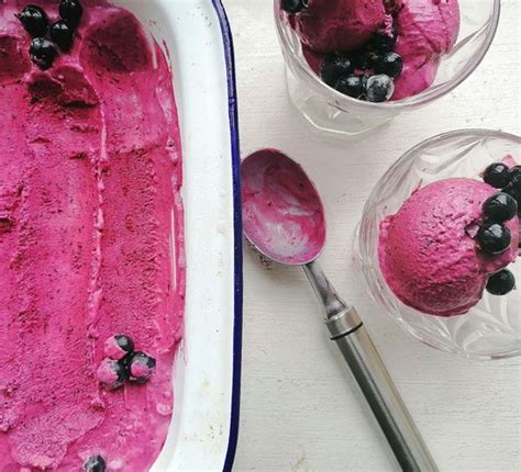 Blackcurrant no-churn ice cream recipe | BBC Good Food