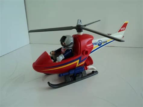 Playmobil Vintage Pompier H Licopt Re Avec Pilote Et Jets Set De