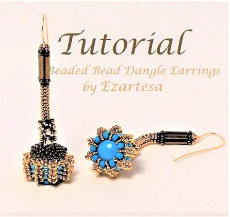 Beaded Bead Dangle Earrings Tutorial Beaded Herringbone Rope Etsy