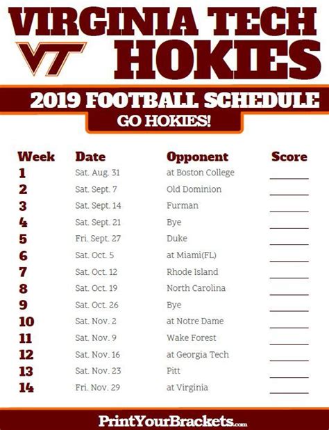 Virginia Tech Football Schedule 2024 2024 Printable Jewel Lurette