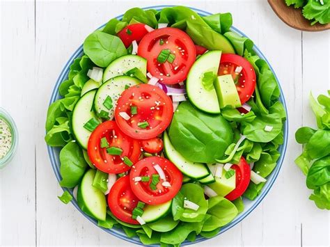 Premium Ai Image Healthy Vegetable Salad Of Fresh Tomato Generative Ai