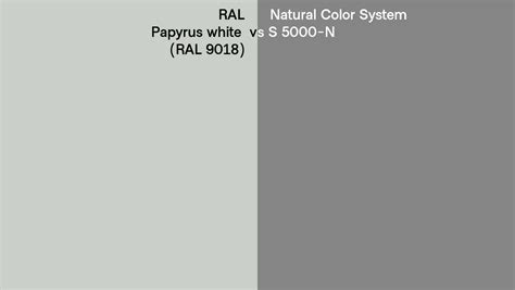 Ral Papyrus White Ral 9018 Vs Natural Color System S 5000 N Side By