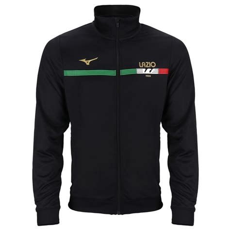 Ss Lazio Fanwear Cotton Presentation Tracksuit Black Mizuno