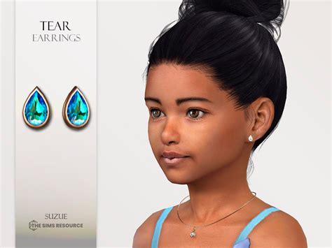 The Sims Resource - Tears Earrings Child