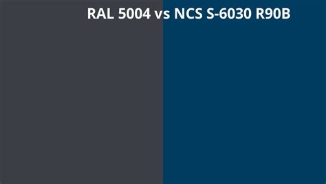 RAL 5004 Vs NCS S 6030 R90B RAL Colour Chart UK