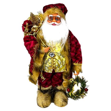 Enfeite Natal Boneco Papai Noel Luxo Decora O Natalina Cm Top