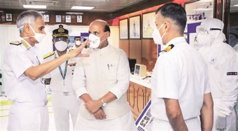 Rajnath Singh Lauds Navy For Preparedness India News The Indian Express