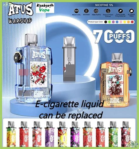 Authentic ATvs Warship 7000 Puffs Rechargeable Displayable E Liquid