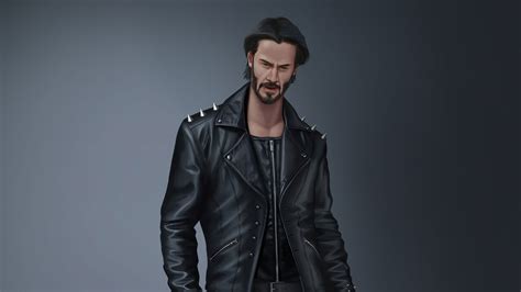 John Wick Wearing Black Leather Jacket K John Wick Wearing Black