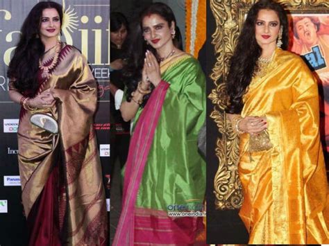 10 Gorgeous Rekha Silk Sarees We Love! - Boldsky.com