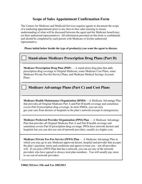 Generic Scope Of Appointment Form Printable Forms Free Online