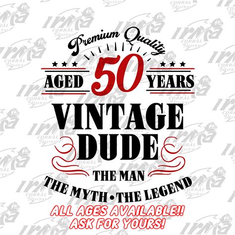 Vintage Dude Premium Quality Aged Fifty Years Vintage Dude Etsy