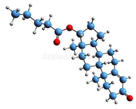 D Image Of Testosterone Valerate Skeletal Formula Stock Illustration