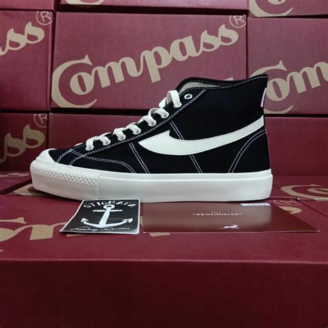 Sepatu Compass Gazelle Hi Black White 41 Original Gazelle Hi Black White Size 41 Lengkap Box