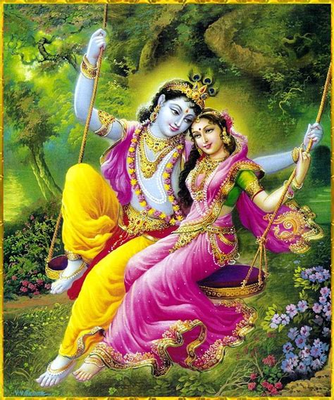 Lord Radha Krishna Love Radha Krishna Painting With Jhula Hd Phone