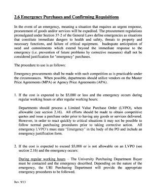 Fillable Online 6 Emergency Purchases And Confirming Requisitions Fax