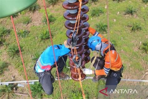 Pln Lakukan Pemeliharaan Tower Transmisi Sutt 150kv Jalur Pangkalpinang