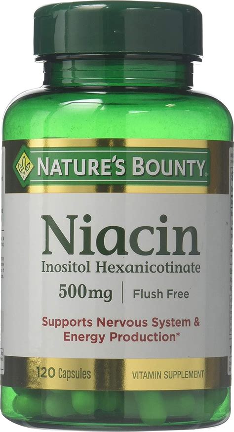 Natures Bounty Flush Free Niacin 500 Mg 240 Capsules 2 X