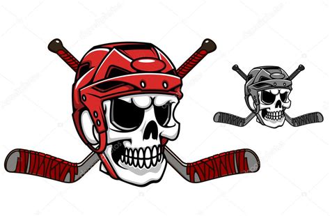 Skull In Ice Hockey Helmet Stock Vector By Seamartini 30002667