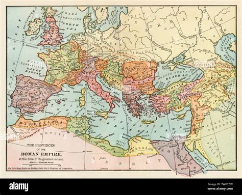 Map of the ancient Roman empire. Color lithograph Stock Photo - Alamy