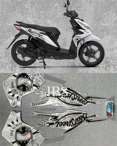 Jual STRIPING STANDAR NEW HONDA BEAT STREET FI PUTIH 2017 2018 POLET