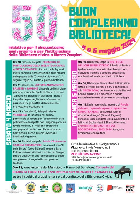 Intitolazione E Anniversario Della Biblioteca Civica Di Vigonovo