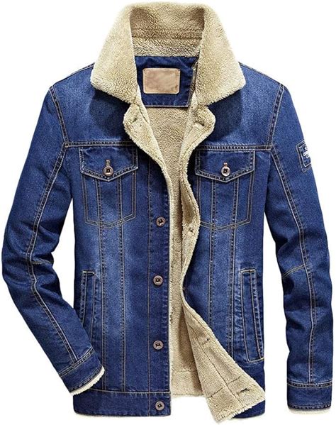 Saoye Fashion Männer Mantel Verdickung Jeansjacke Plüsch Kurzmantel