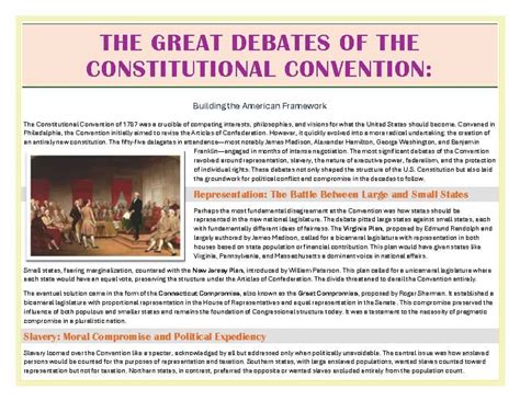 The Grand Compromise How Constitutional Convention Delegates Balanced Federal Power And State Sovereignty