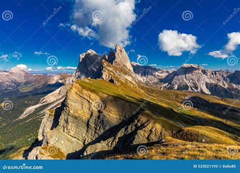 View On Seceda Peak Trentino Alto Adige Dolomites Alps South Tyrol