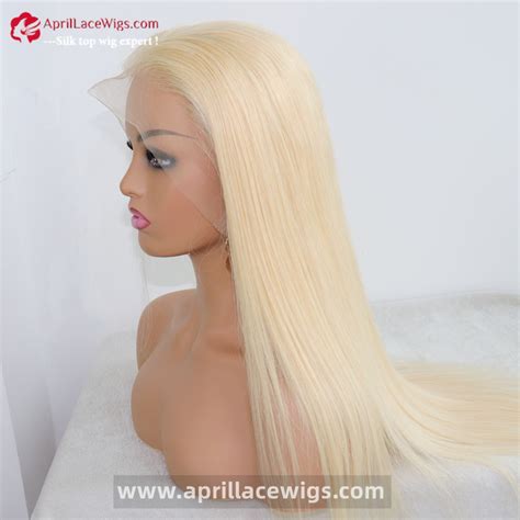 Virgin Human Hair Blonde Glueless X Lace Front Wig Preplucked Hairline LF
