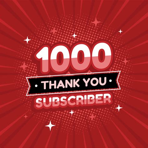 1000 Subscribers Thank You Vector Banner 1000 Subscribers Thank You