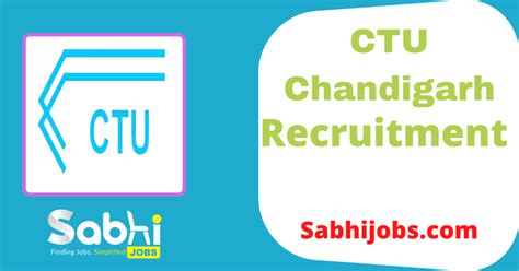 CTU Chandigarh Jobs Notification 2024 Apply Online For 68 Workshop