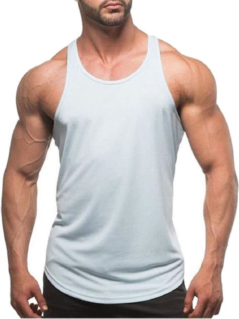 Xtsrkbg Playera Deportiva Sin Mangas Para Hombre Blanco XS Amazon