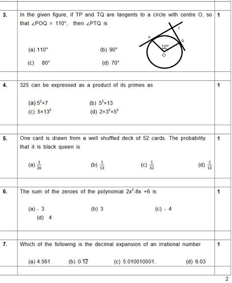 Cbse Class 10 Maths Board Exam 2020 Check Sample Paper For Mathematics Basic Here India Today