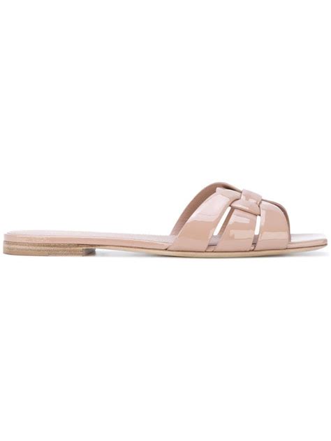 Saint Laurent Nu Pied 05 Strappy Sandals Pink Strappy Sandals Flat