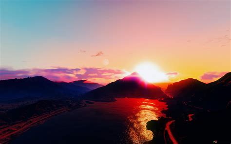 Mountain Sunset 4K wallpaper download