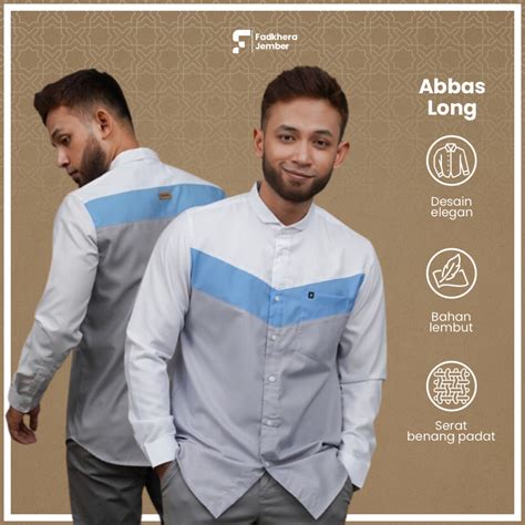 Jual Baju Koko Pria Lengan Panjang Fadkhera Abbas Series Kemeja Dewasa