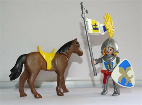 Playmobil Le Chevalier Fleur De Lys Cheval Armes Moyen Age