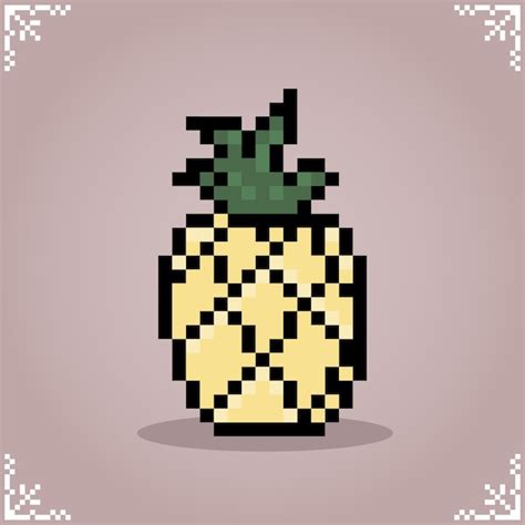 Premium Vector Pineapple In Bit Pixel Art Fruit Pixels For Game