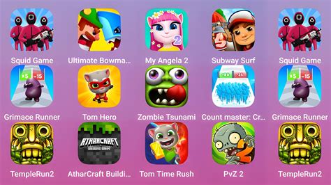 Squid Game Ultimate Bowmasters My Angela Subway Surf Grimace Runner