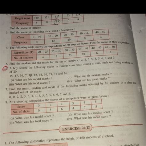 Plz Solve The Th Ques I Find The Modal Marks And Iii Find The