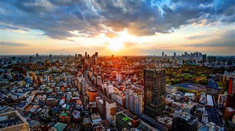 Fond d écran le coucher du soleil Paysage urbain bâtiment des